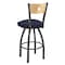 Holland Bar Stool Co 25" Swivel Counter Stool, Pewter Finish, Nat Back, Graph Anchor Seat 83025PWNatMplB014 - alternate 2